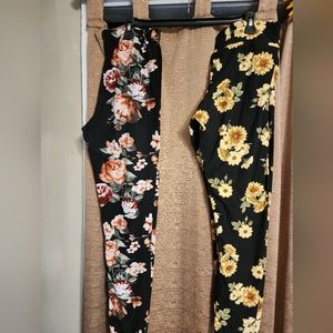 Two Pairs of Floral Leggings